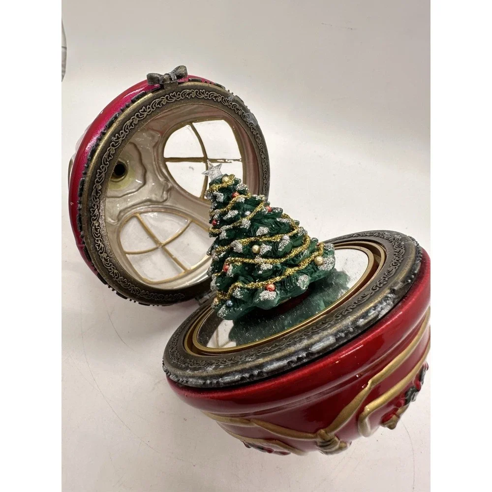 Mr Christmas Musical Lighted Rotating Tree Ornament Box Red Holiday‎ Decor
